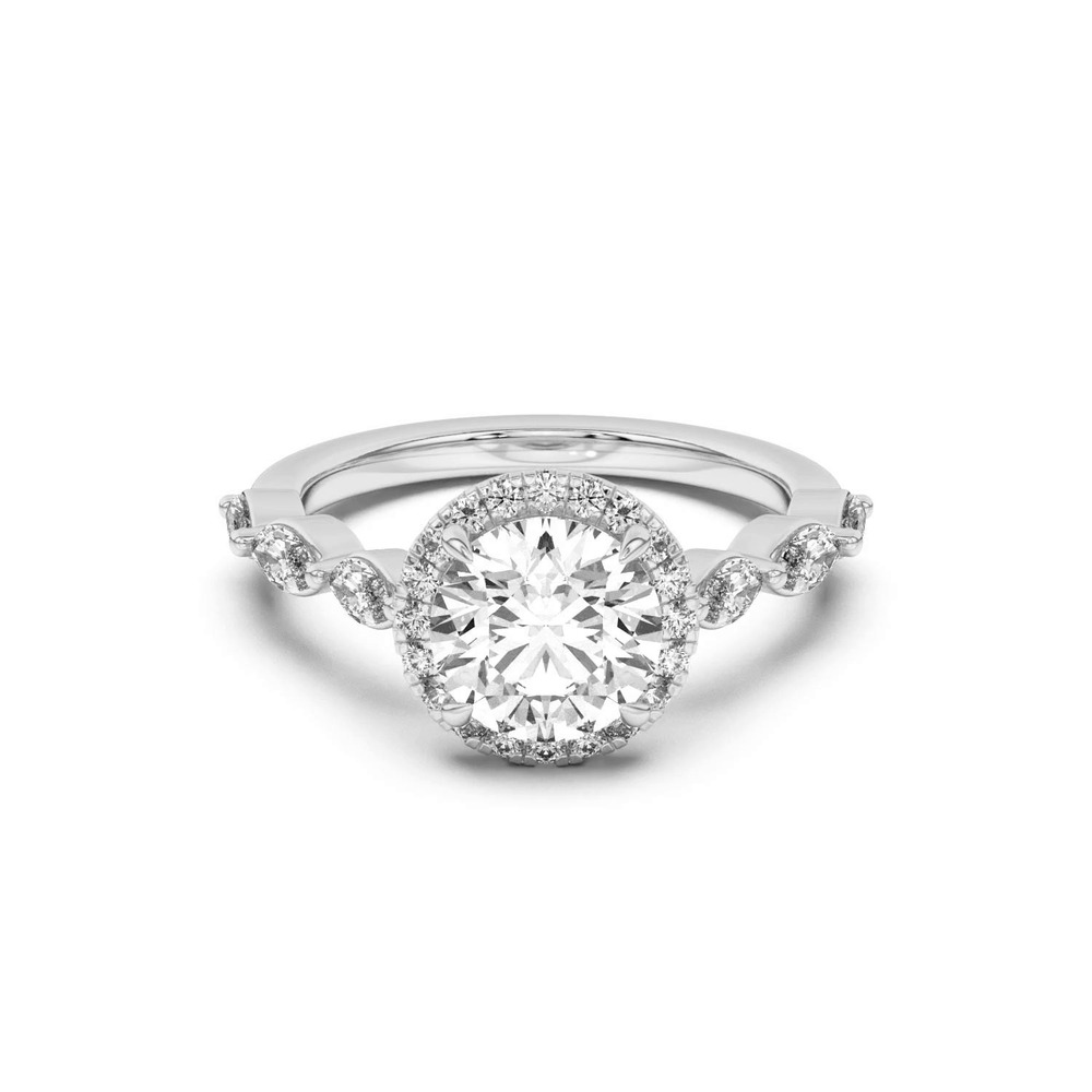 360 degree view of Everly Marquise Engagement Ring With Halo