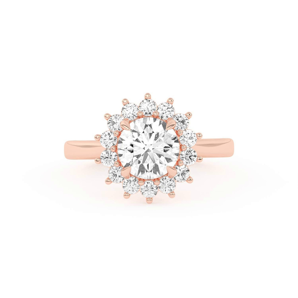 360 degree view of Nova Burst Halo Engagement Ring