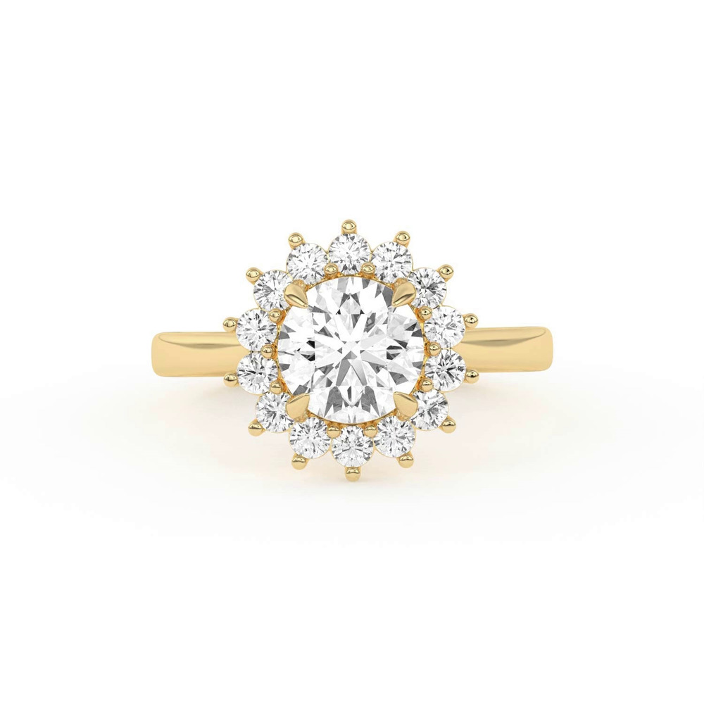 360 degree view of Nova Burst Halo Engagement Ring