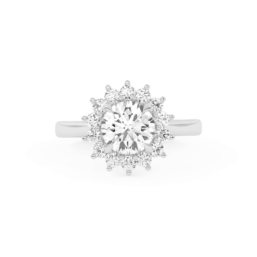 360 degree view of Nova Burst Halo Engagement Ring
