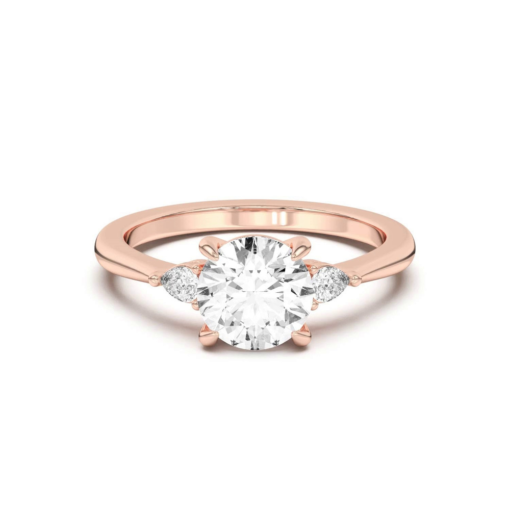 360 degree view of Kelsey Pear Diamond Three-Stone Engagement Ring