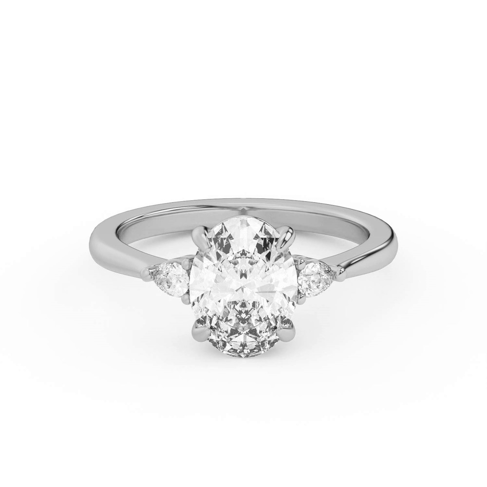 360 degree view of Kelsey Pear Diamond Three-Stone Engagement Ring