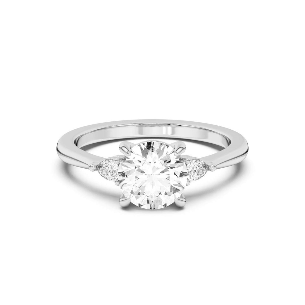 360 degree view of Kelsey Pear Diamond Three-Stone Engagement Ring