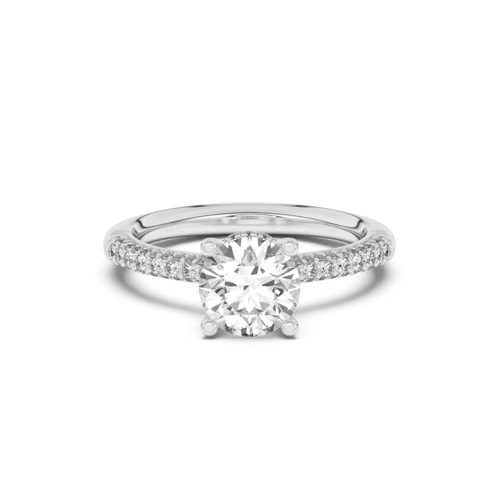 360 degree view of Ivana Triple Row Diamond Halo Ring With Bezel Accent Engagement Ring