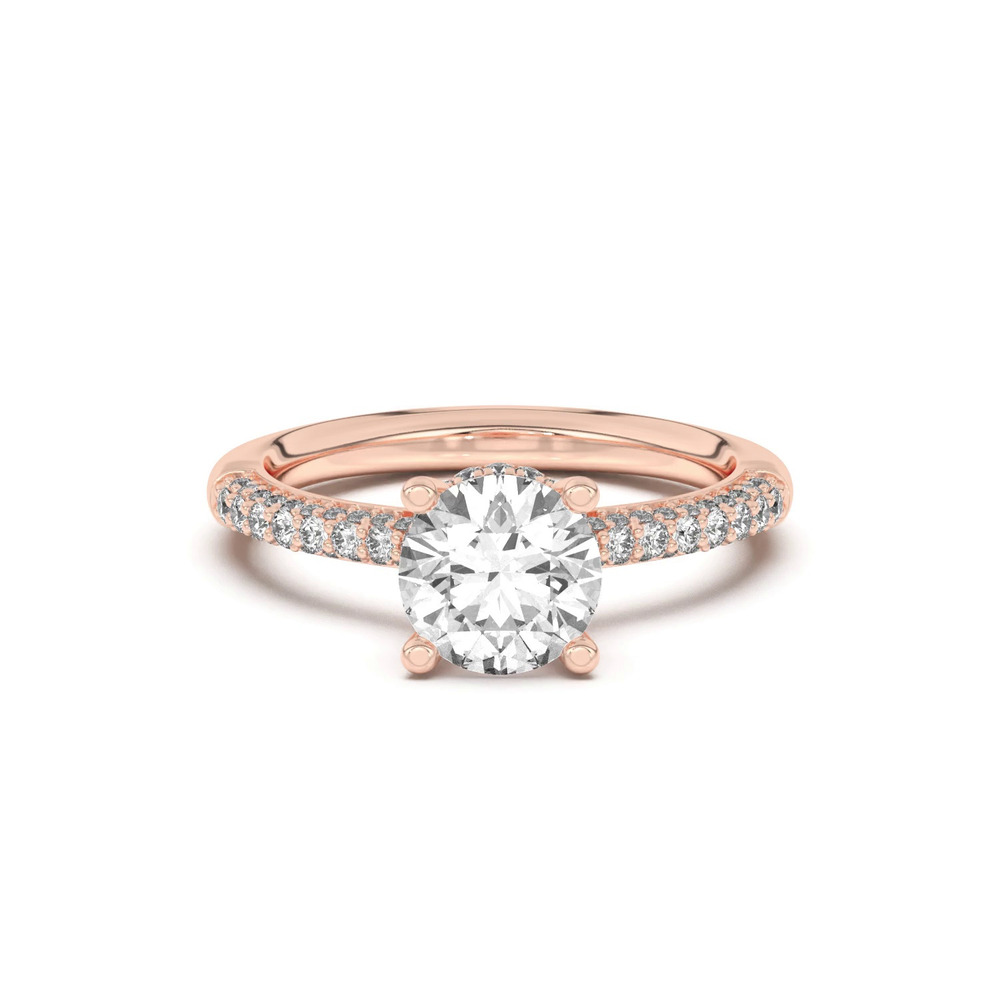 360 degree view of Ivana Triple Row Diamond Halo Ring With Bezel Accent Engagement Ring