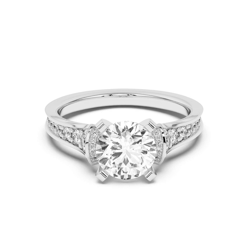 360 degree view of Bria Graduated Wide Cathedral Engagement Ring