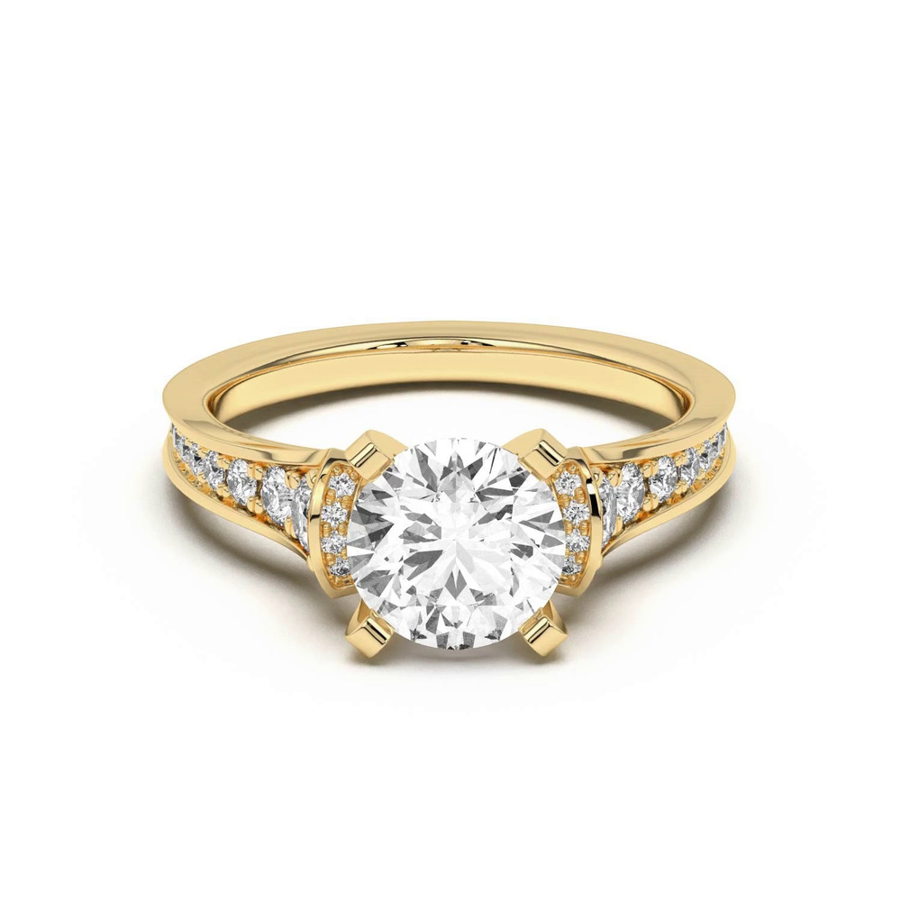 360 degree view of Bria Graduated Wide Cathedral Engagement Ring