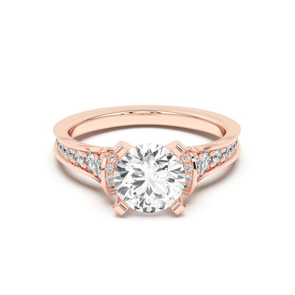 360 degree view of Bria Graduated Wide Cathedral Engagement Ring