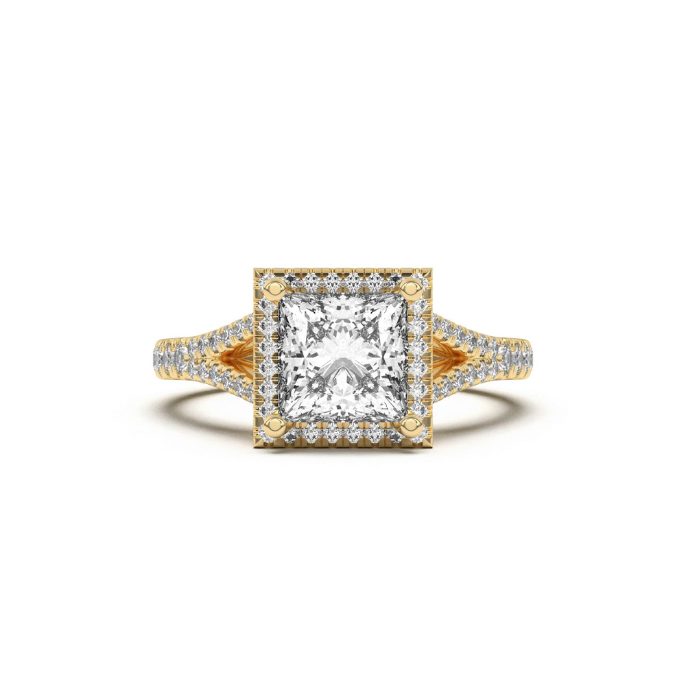 360 degree view of Clarissa Split Shank Halo Engagement Ring