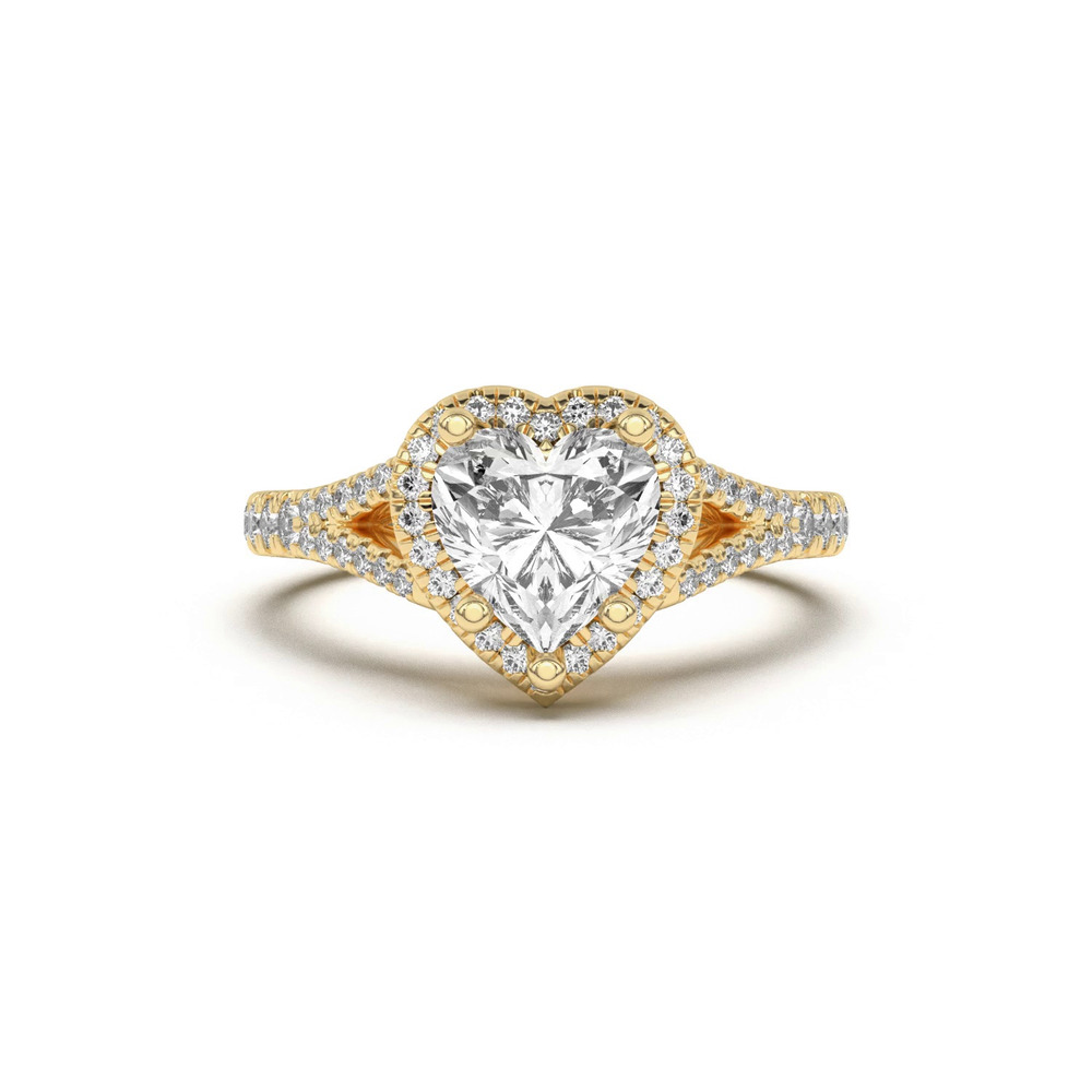 360 degree view of Clarissa Split Shank Halo Engagement Ring