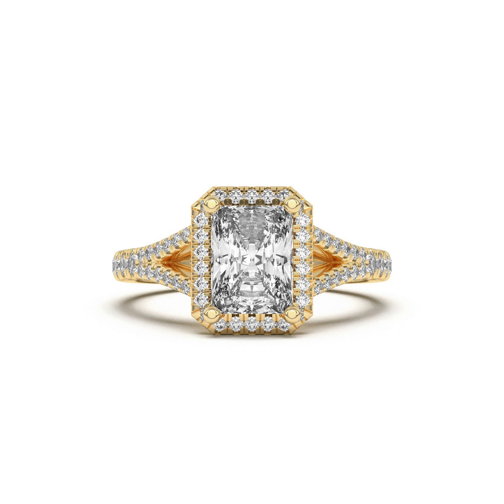 360 degree view of Clarissa Split Shank Halo Engagement Ring