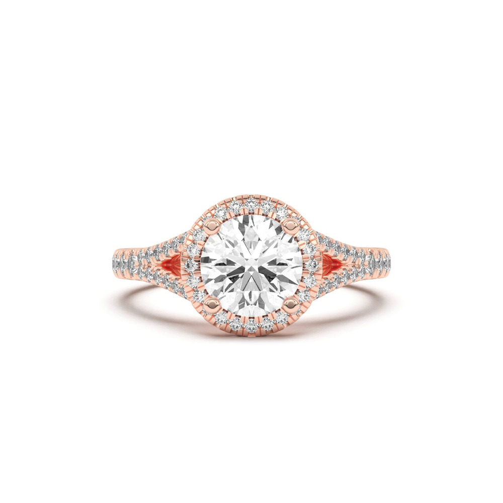 360 degree view of Clarissa Split Shank Halo Engagement Ring