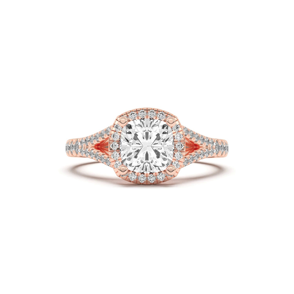 360 degree view of Clarissa Split Shank Halo Engagement Ring
