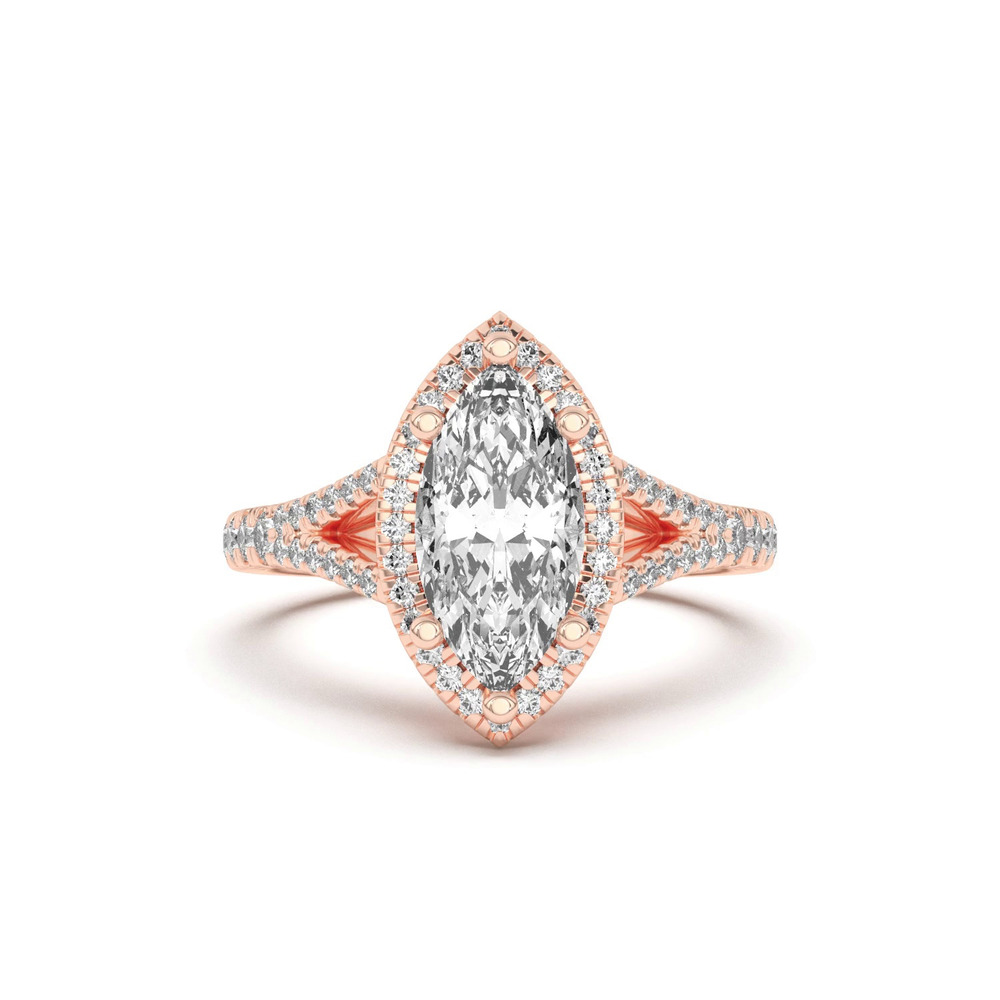 360 degree view of Clarissa Split Shank Halo Engagement Ring