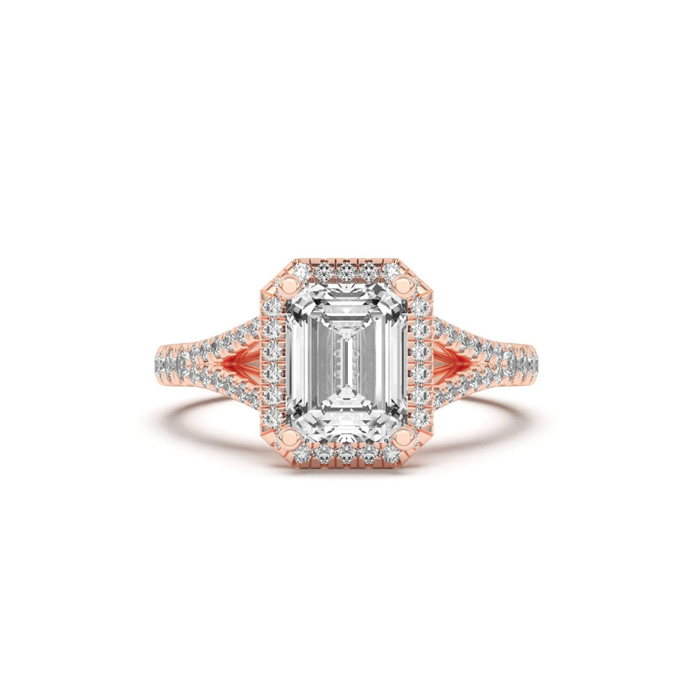 360 degree view of Clarissa Split Shank Halo Engagement Ring