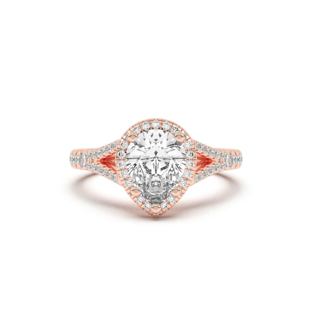 360 degree view of Clarissa Split Shank Halo Engagement Ring
