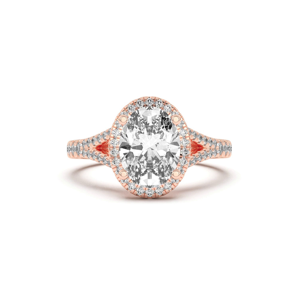 360 degree view of Clarissa Split Shank Halo Engagement Ring