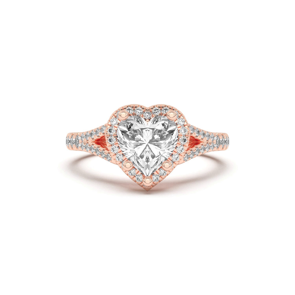 360 degree view of Clarissa Split Shank Halo Engagement Ring