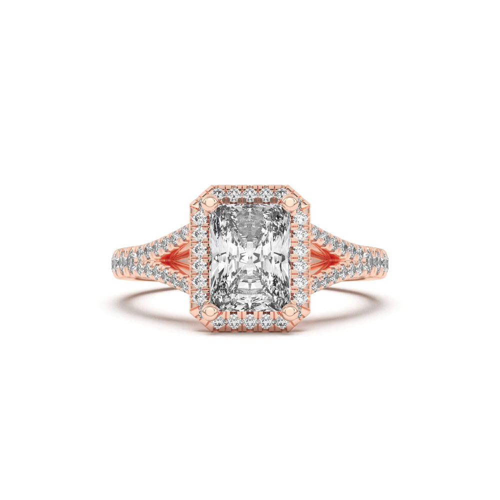 360 degree view of Clarissa Split Shank Halo Engagement Ring