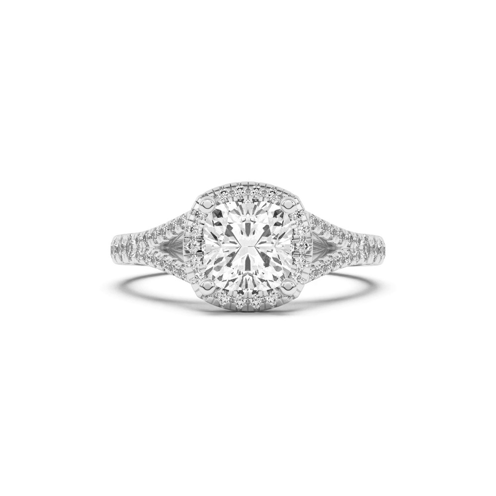 360 degree view of Clarissa Split Shank Halo Engagement Ring