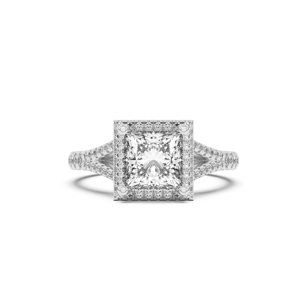 360 degree view of Clarissa Split Shank Halo Engagement Ring