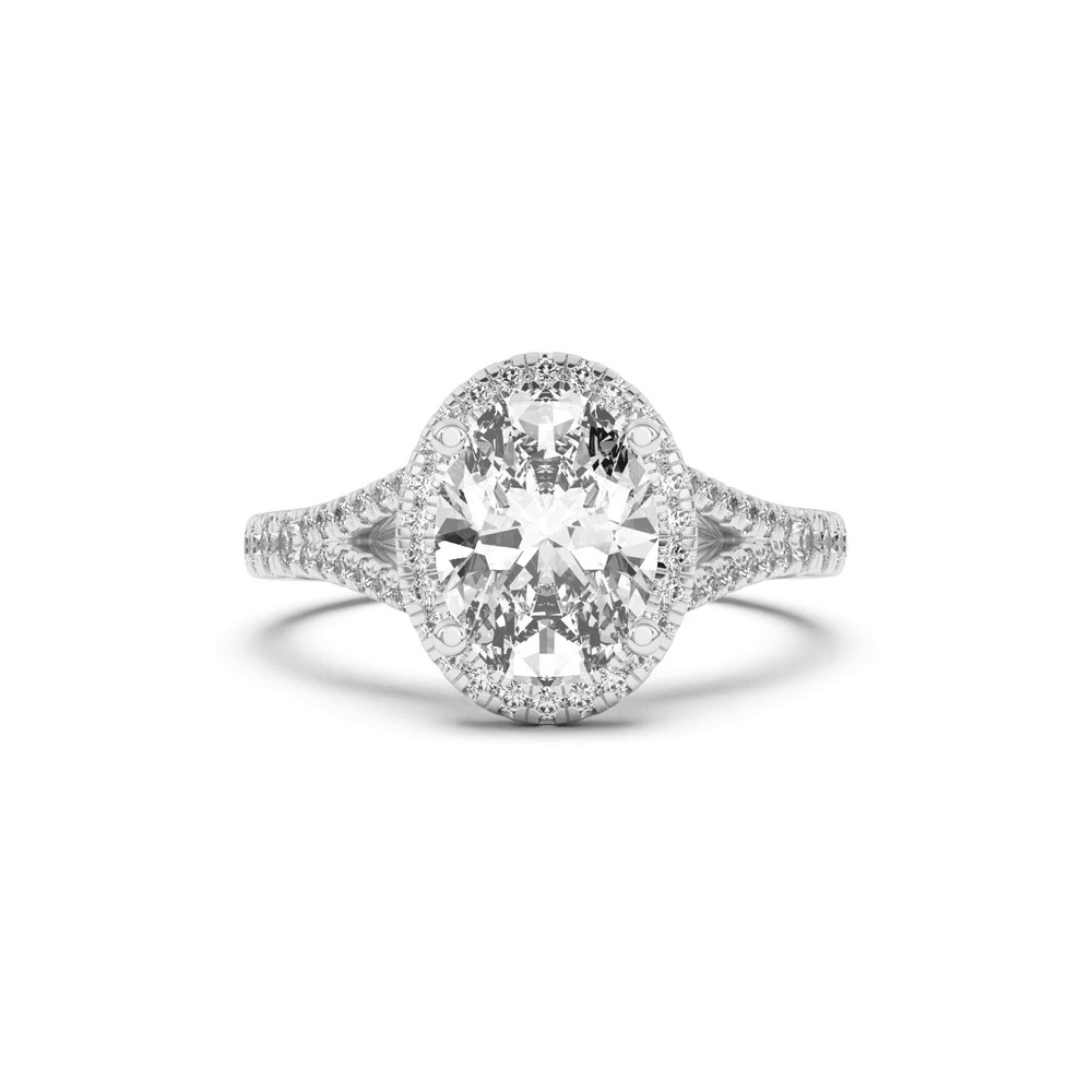 360 degree view of Clarissa Split Shank Halo Engagement Ring