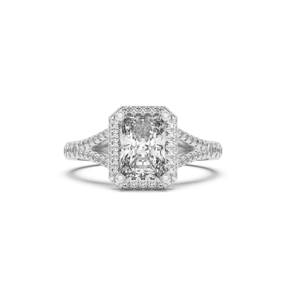 360 degree view of Clarissa Split Shank Halo Engagement Ring