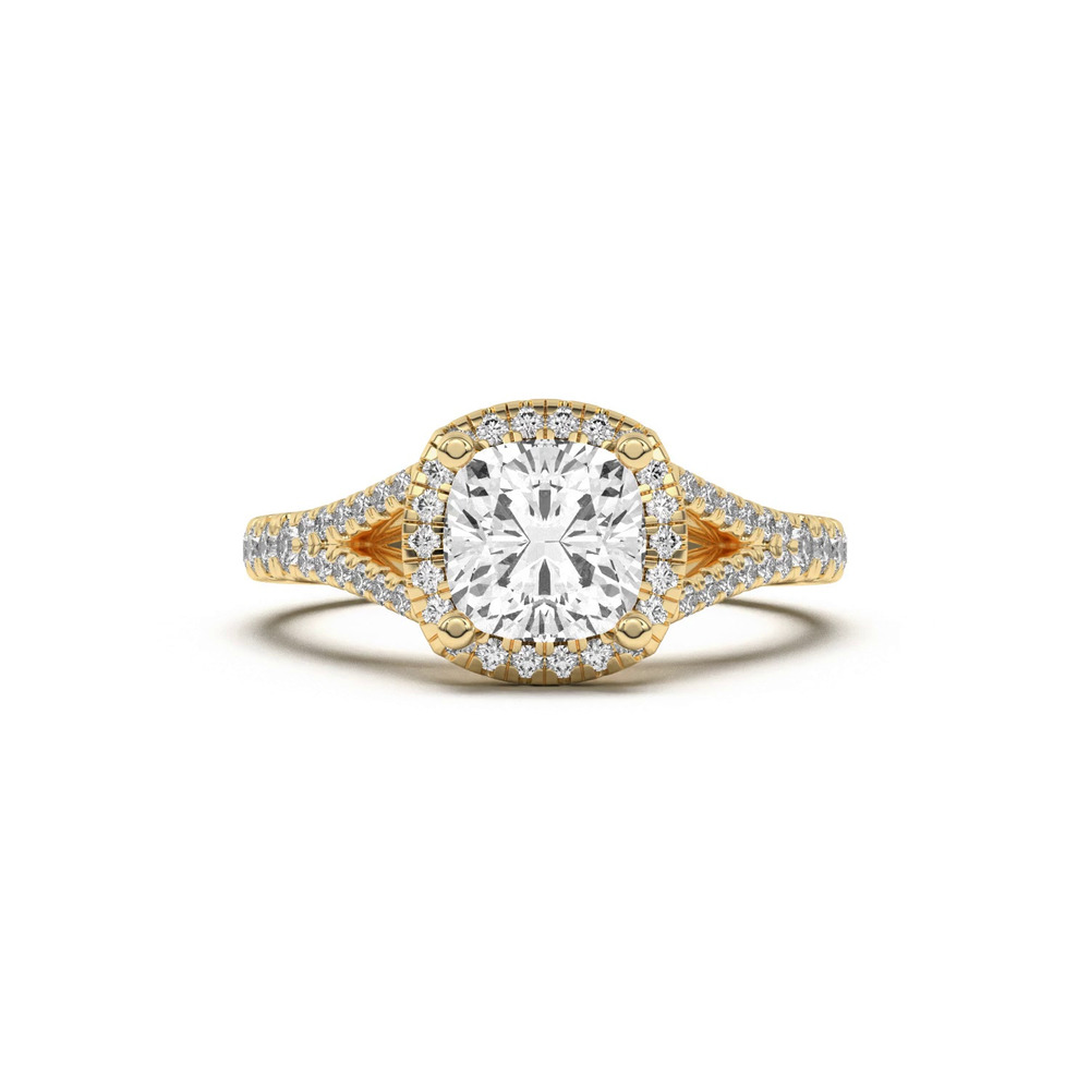 360 degree view of Clarissa Split Shank Halo Engagement Ring