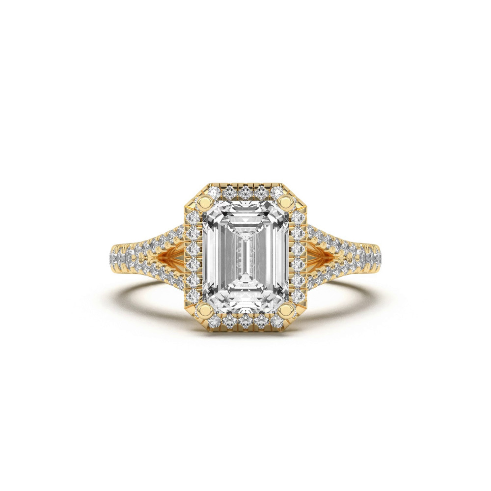 360 degree view of Clarissa Split Shank Halo Engagement Ring
