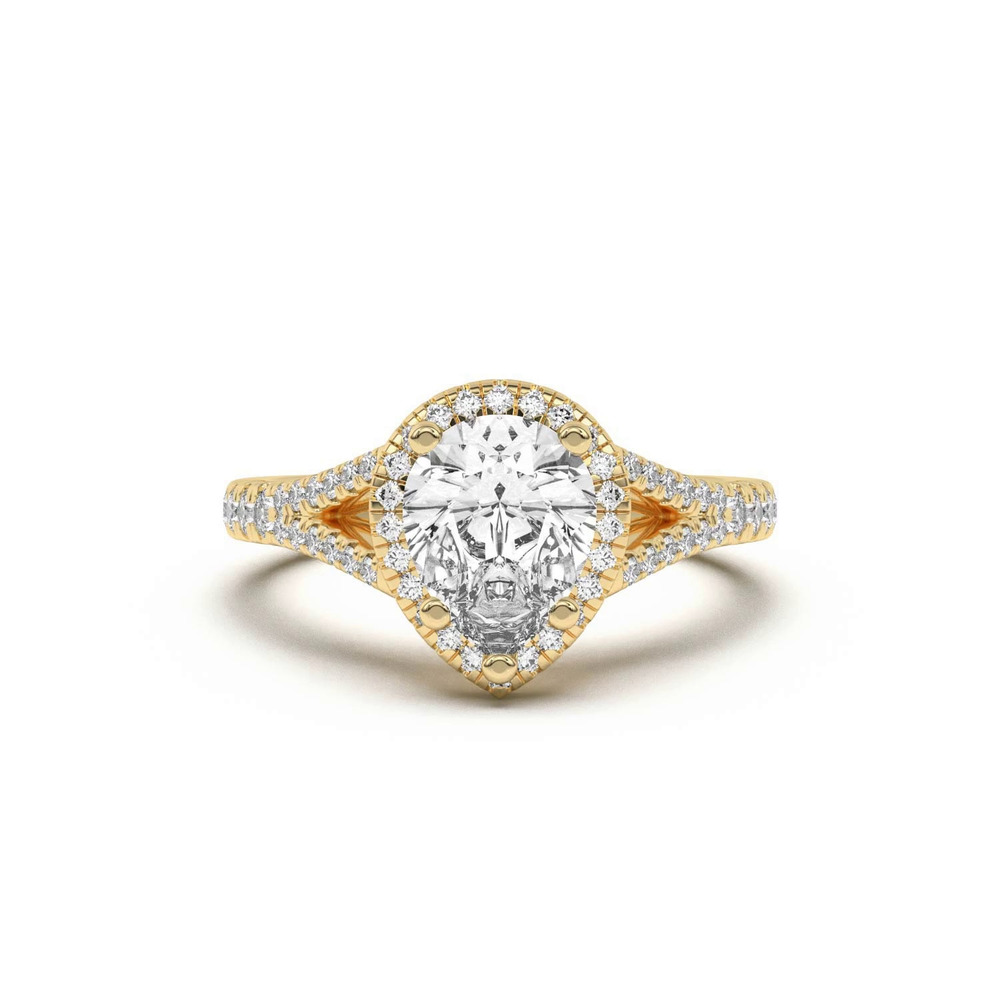360 degree view of Clarissa Split Shank Halo Engagement Ring