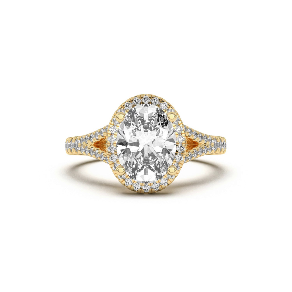 360 degree view of Clarissa Split Shank Halo Engagement Ring