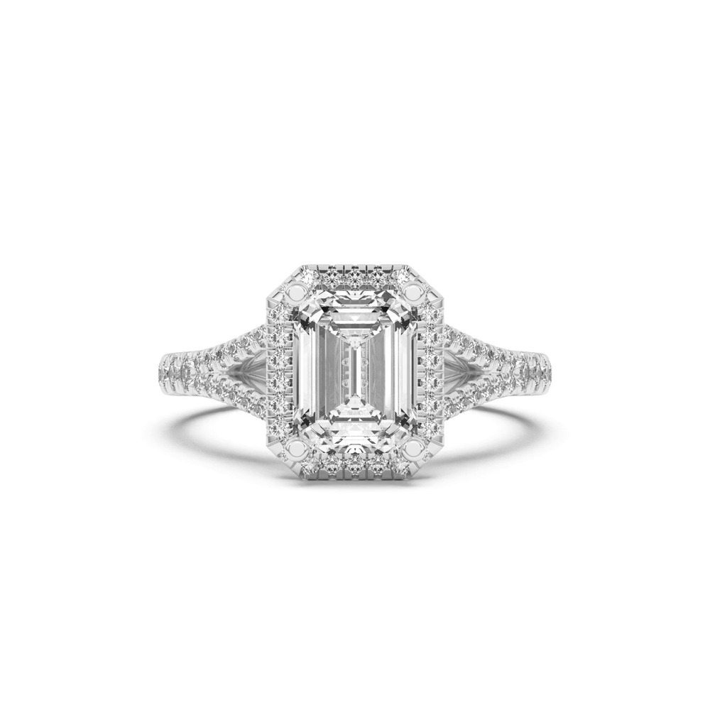 360 degree view of Clarissa Split Shank Halo Engagement Ring