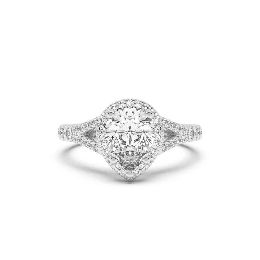 360 degree view of Clarissa Split Shank Halo Engagement Ring