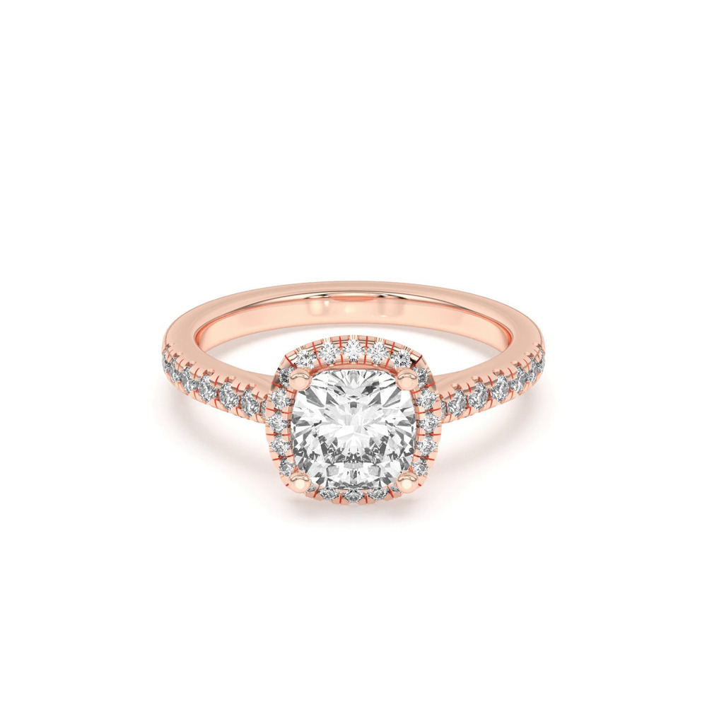 360 degree view of Estelle Classic Pavé Cathedral Halo Engagement Ring