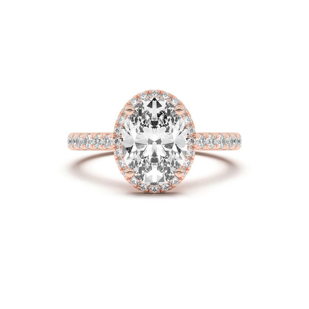 360 degree view of Estelle Classic Pavé Cathedral Halo Engagement Ring