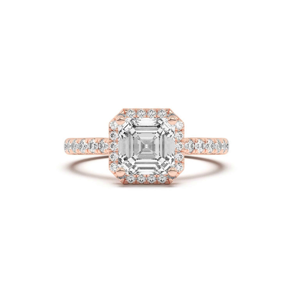 360 degree view of Estelle Classic Pavé Cathedral Halo Engagement Ring