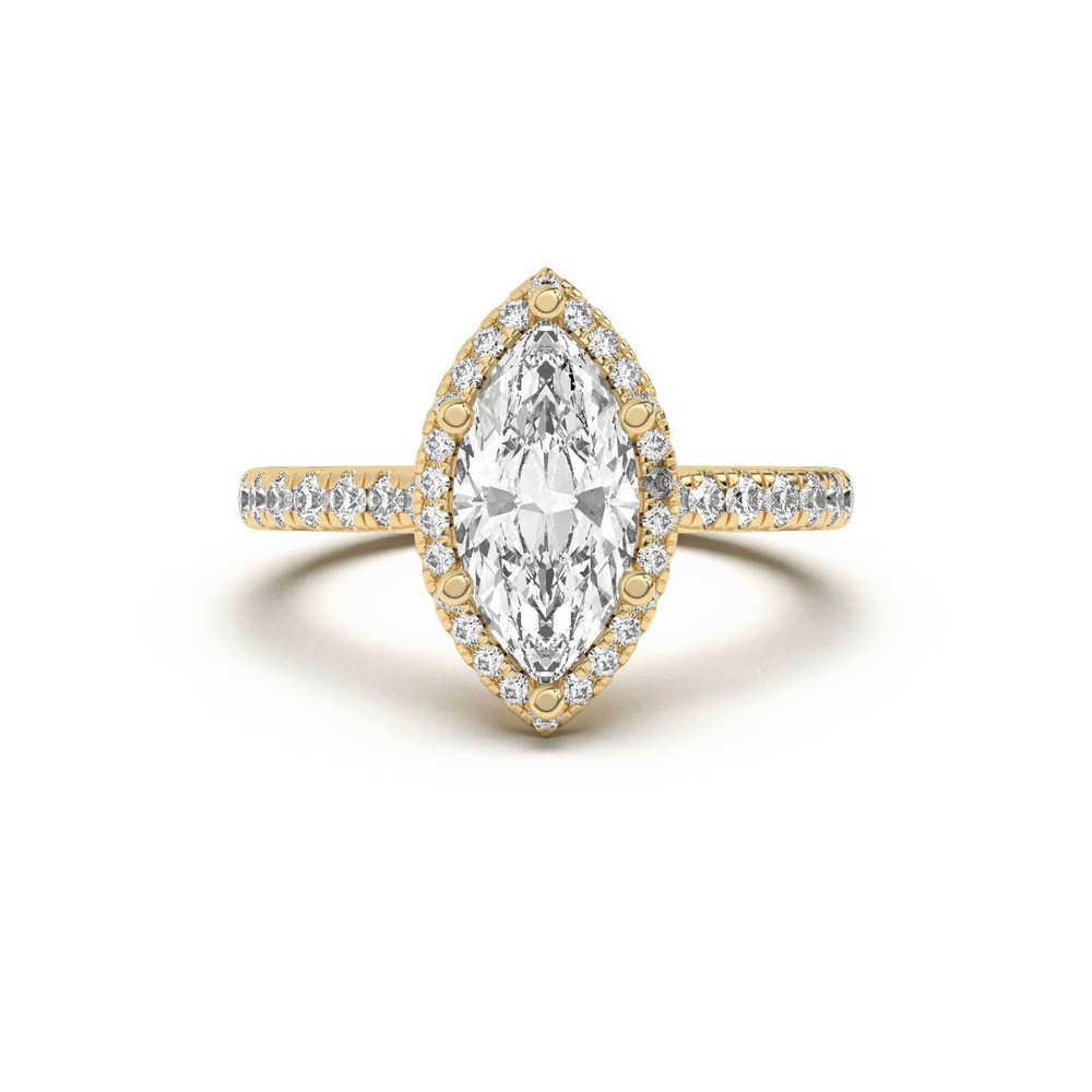 360 degree view of Estelle Classic Pavé Cathedral Halo Engagement Ring