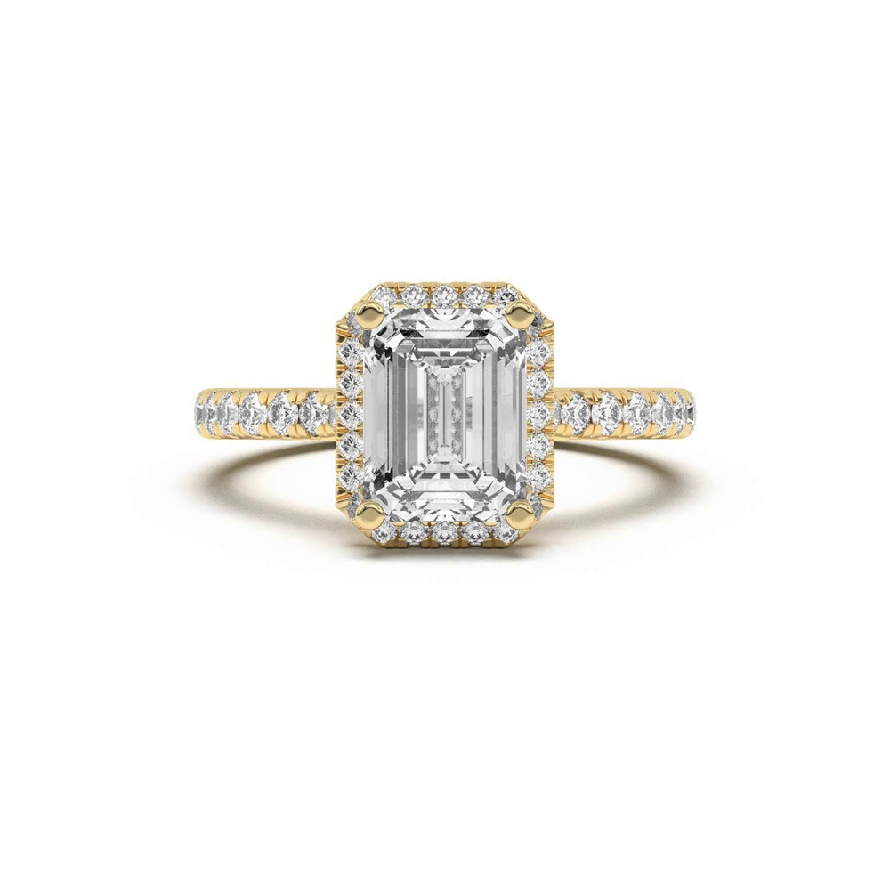 360 degree view of Estelle Classic Pavé Cathedral Halo Engagement Ring