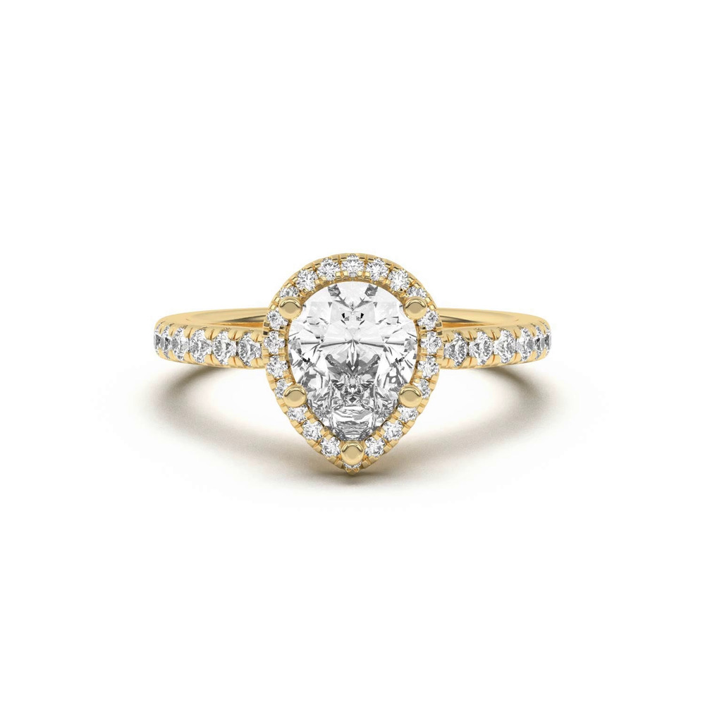 360 degree view of Estelle Classic Pavé Cathedral Halo Engagement Ring