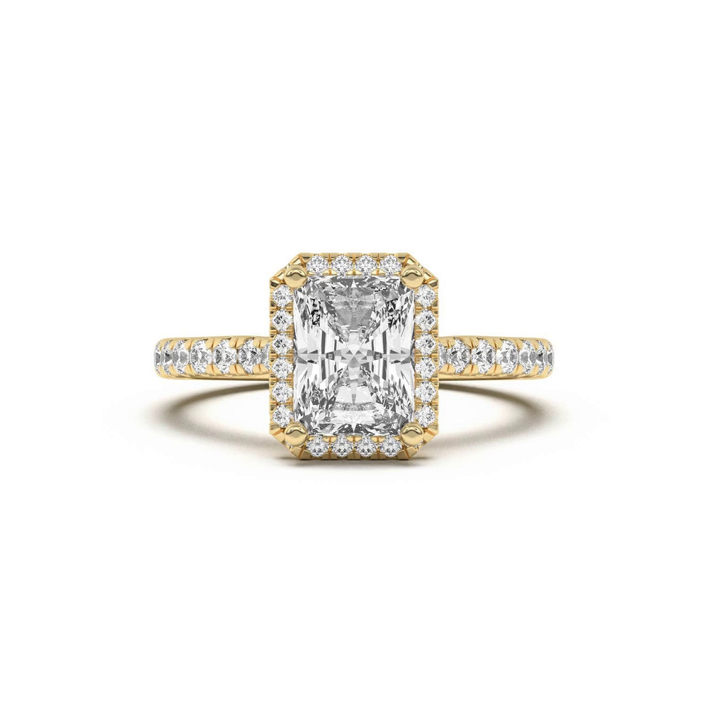 360 degree view of Estelle Classic Pavé Cathedral Halo Engagement Ring