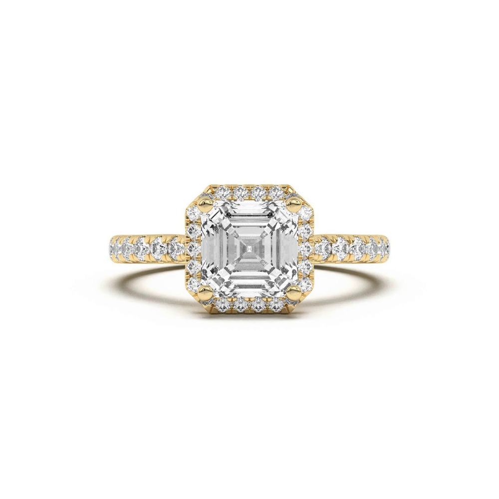 360 degree view of Estelle Classic Pavé Cathedral Halo Engagement Ring