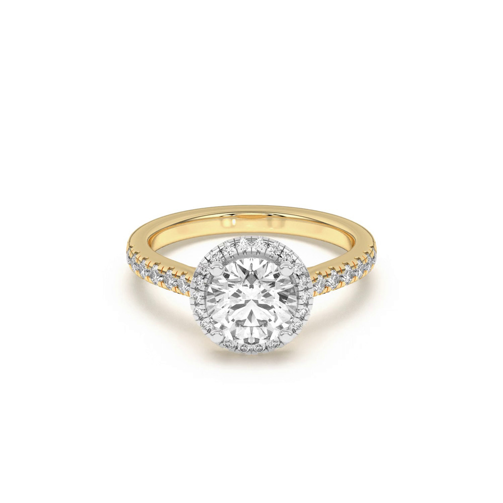360 degree view of Estelle Classic Pave Cathedral Halo Two-Tone Engagement Ring