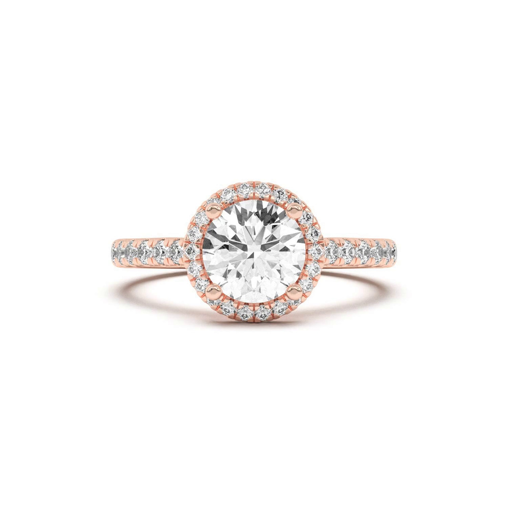 360 degree view of Estelle Classic Pavé Cathedral Halo Engagement Ring