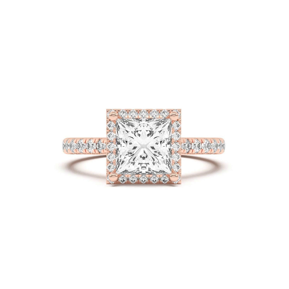 360 degree view of Estelle Classic Pavé Cathedral Halo Engagement Ring