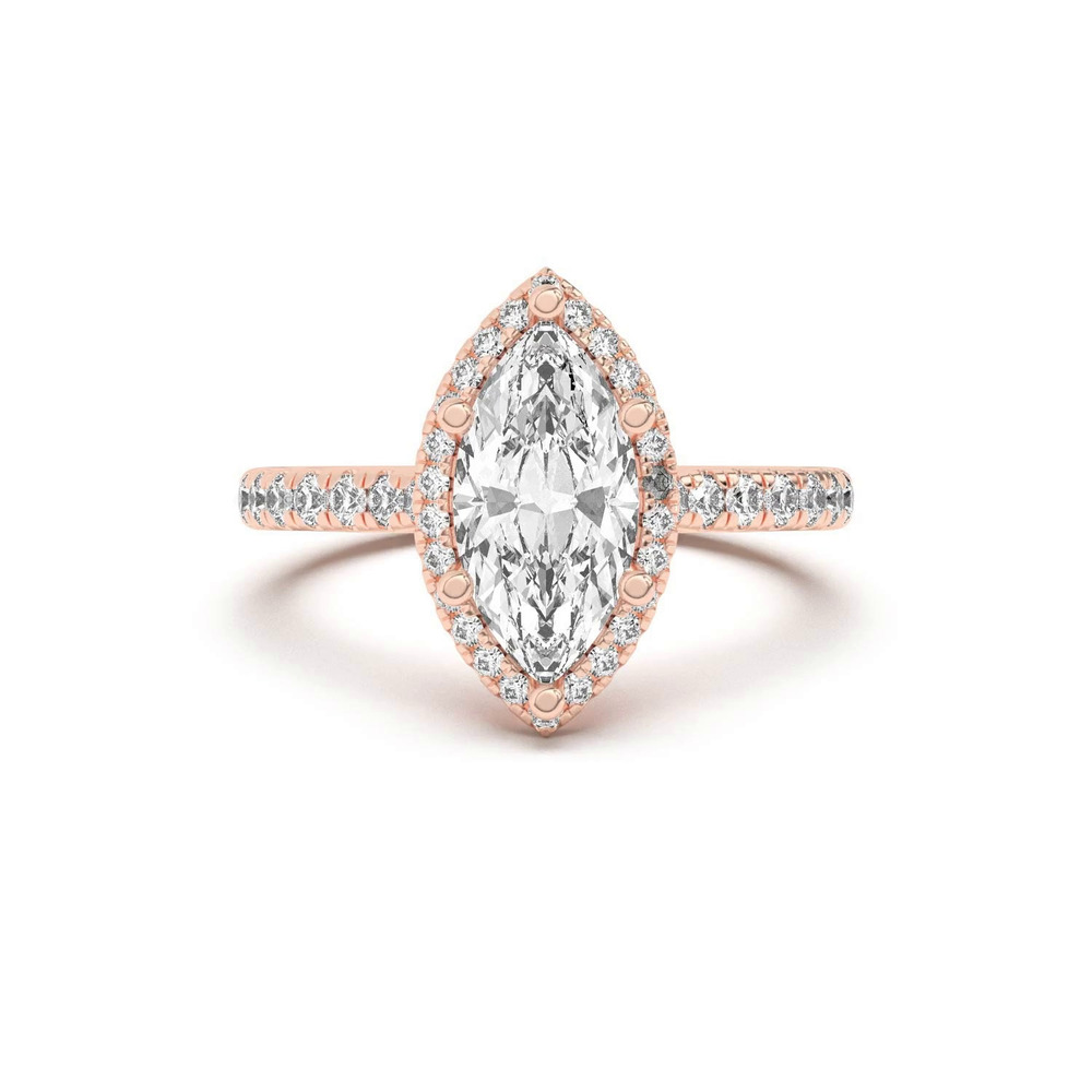 360 degree view of Estelle Classic Pavé Cathedral Halo Engagement Ring