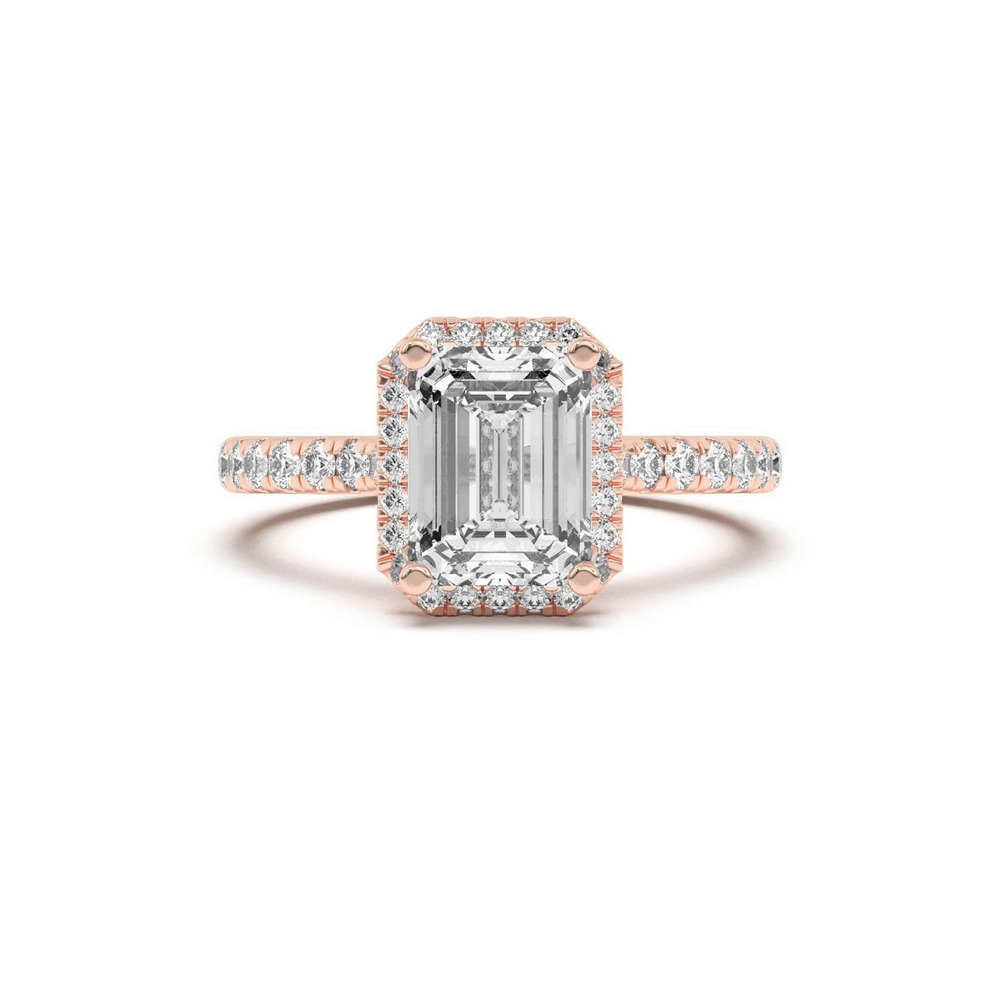 360 degree view of Estelle Classic Pavé Cathedral Halo Engagement Ring
