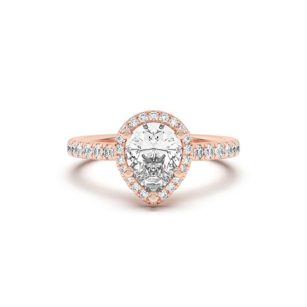 360 degree view of Estelle Classic Pavé Cathedral Halo Engagement Ring