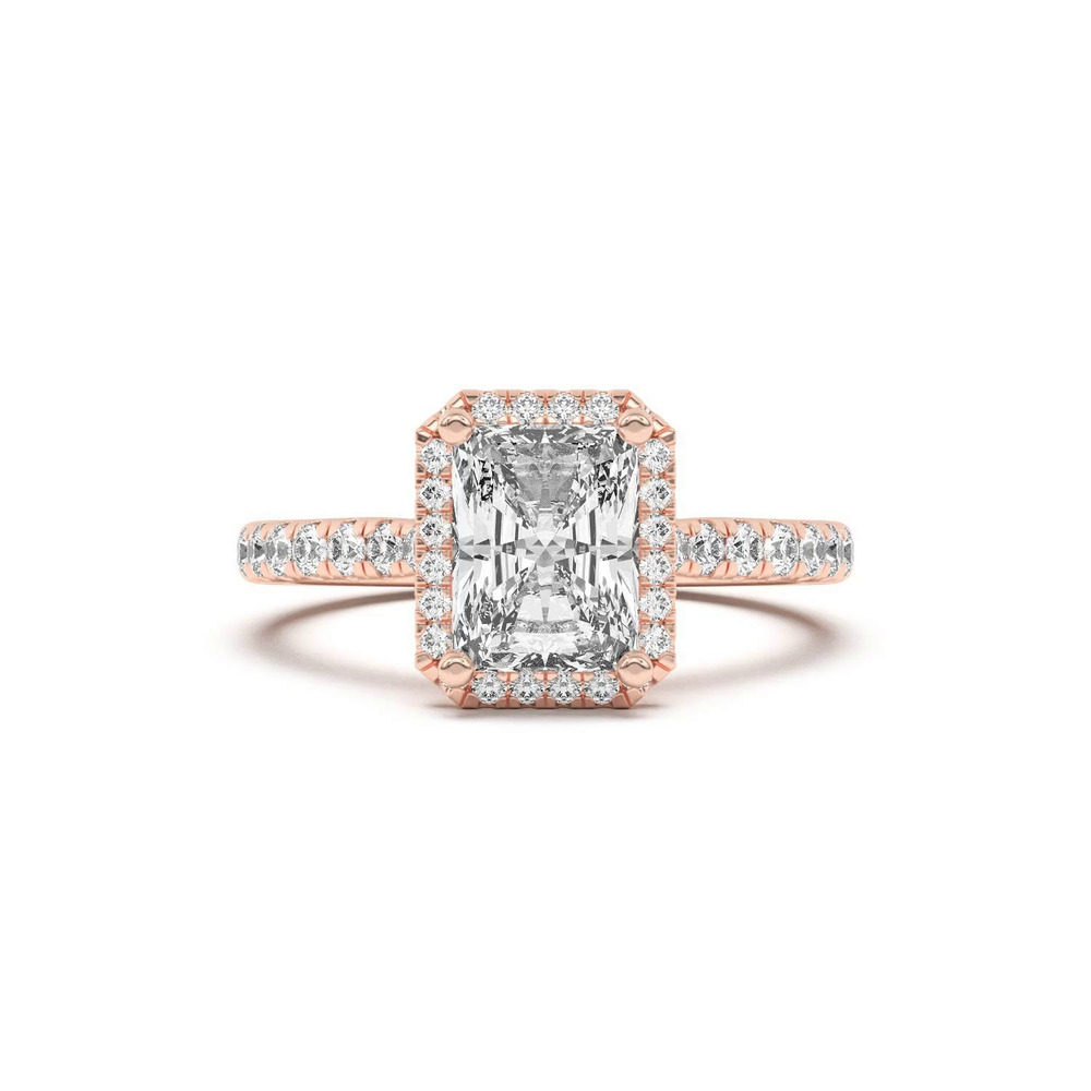360 degree view of Estelle Classic Pavé Cathedral Halo Engagement Ring