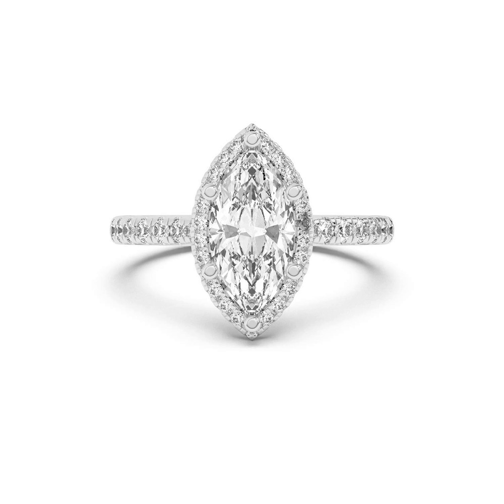 360 degree view of Estelle Classic Pavé Cathedral Halo Engagement Ring