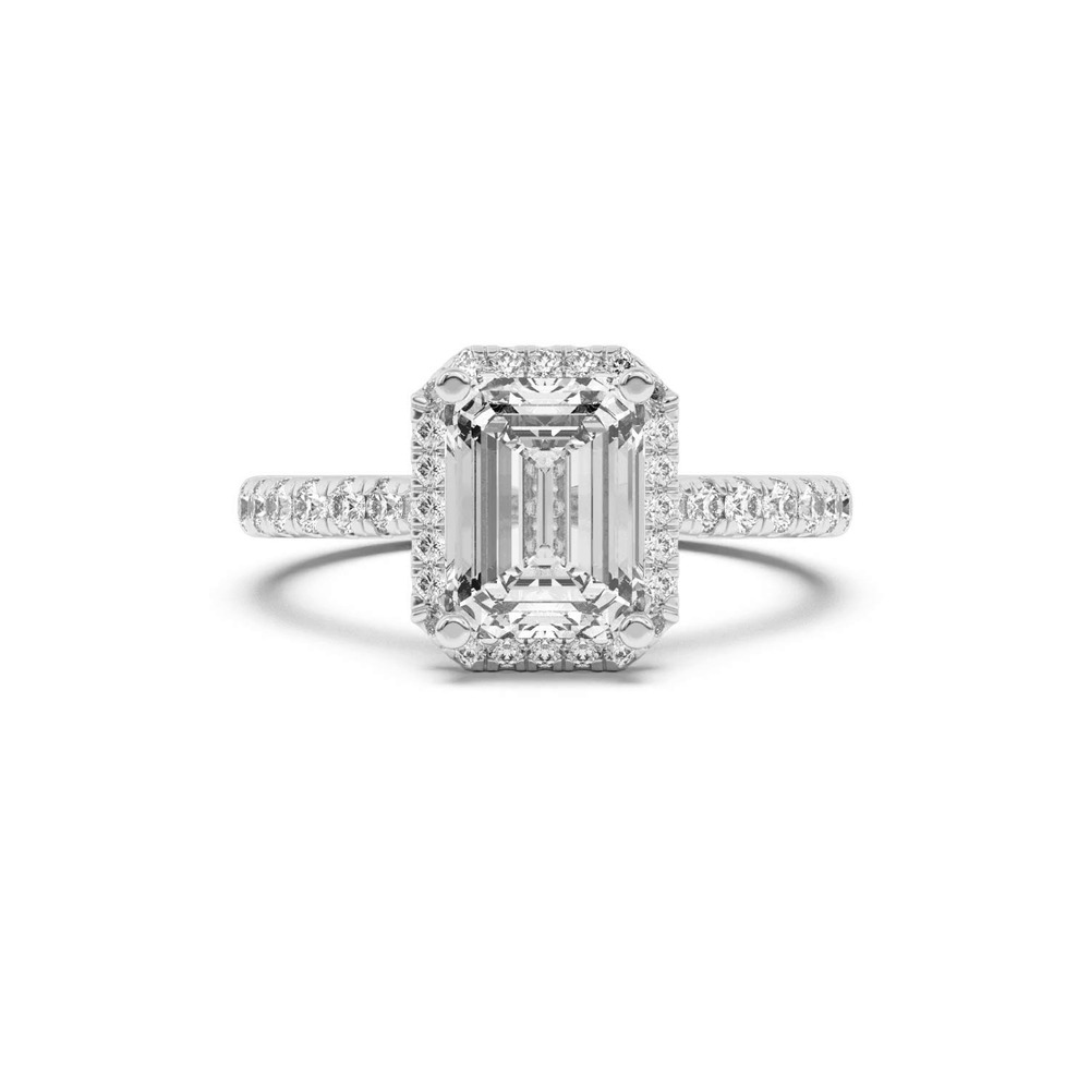 360 degree view of Estelle Classic Pavé Cathedral Halo Engagement Ring